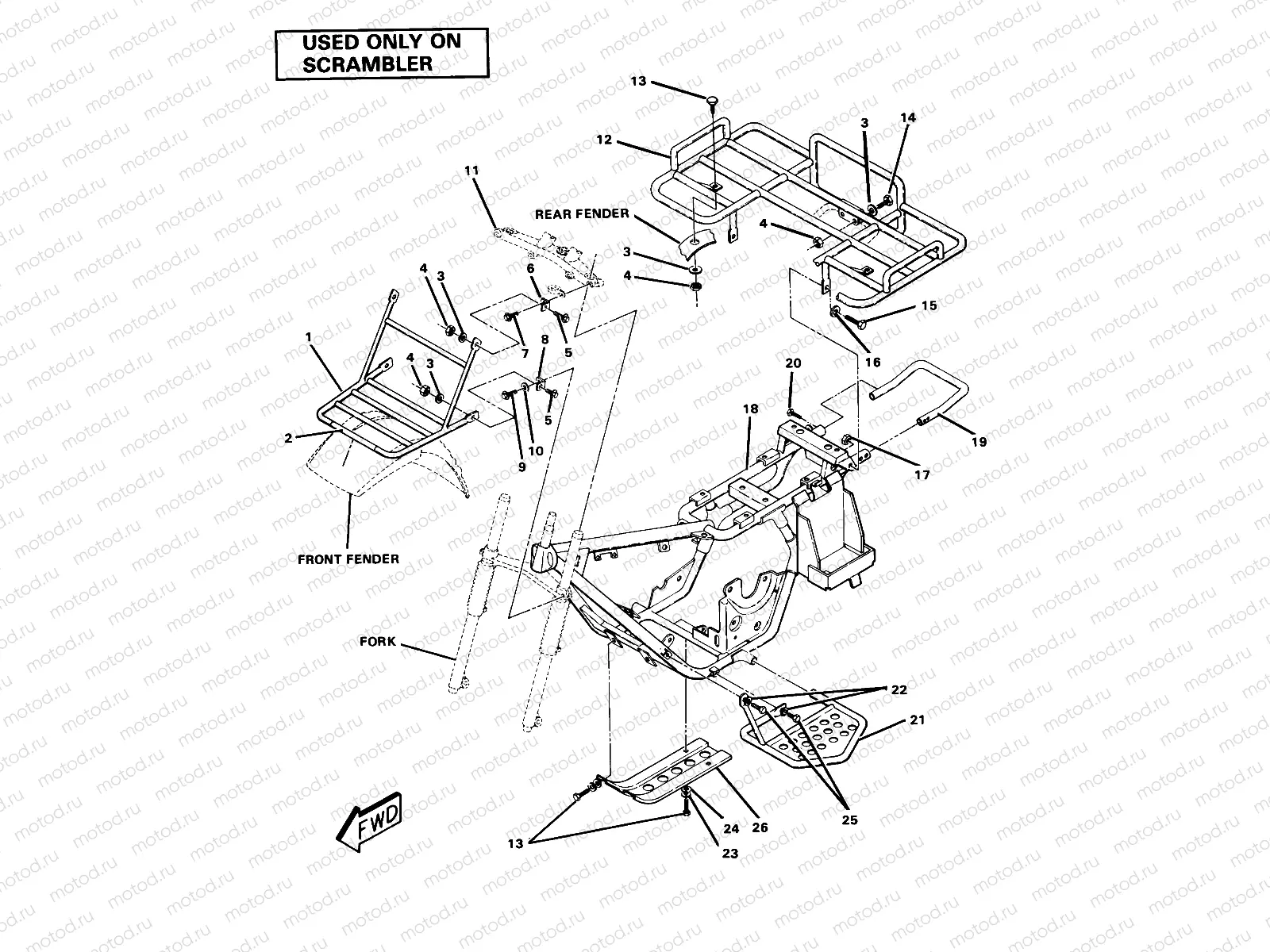 Frame Assembly with Racks-Scrambler (4911701170006A) | Frame Assembly with Racks-Scrambler (4911701170006A)