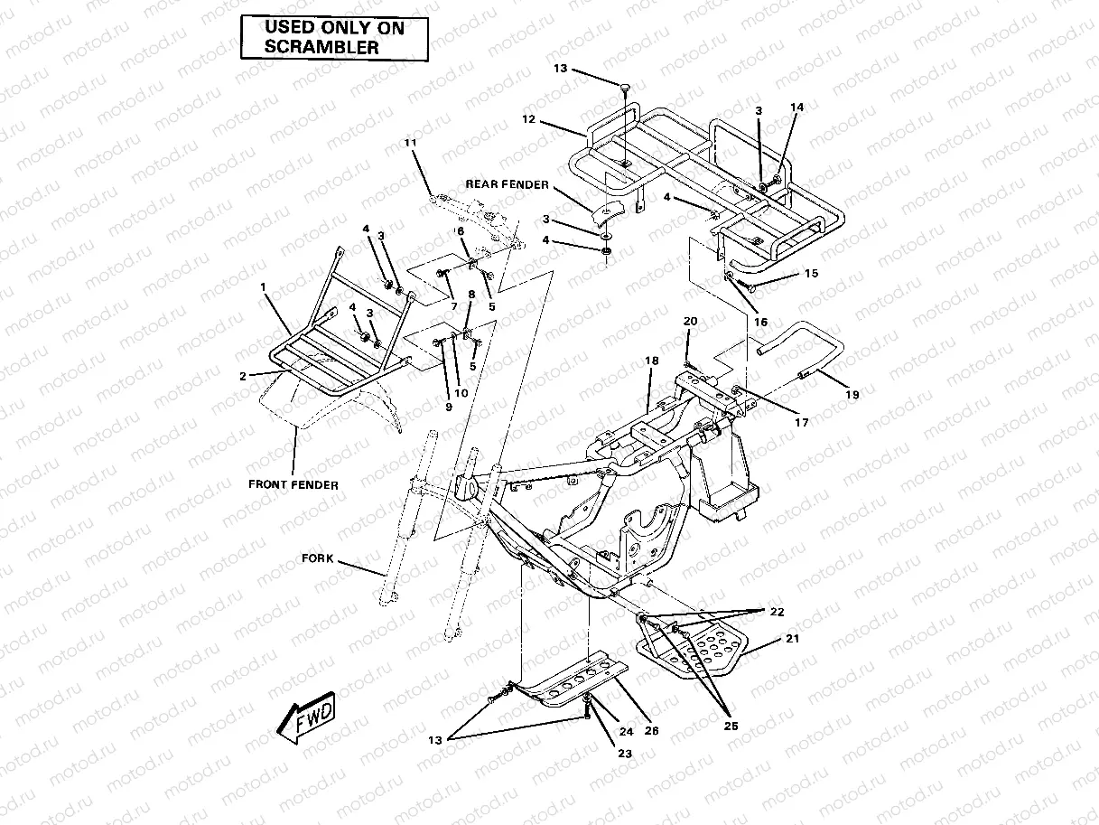 Frame Assembly with Racks-Scrambler (4911991199006A) | Frame Assembly with Racks-Scrambler (4911991199006A)