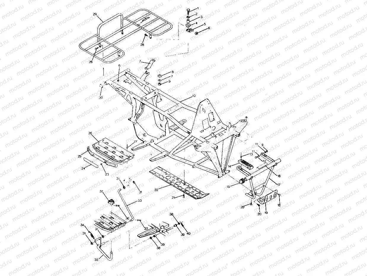 FRAME ASSEMBLY with RACKS Trail Boss - Update (4919771977003A) | FRAME ASSEMBLY with RACKS Trail Boss - Update (4919771977003A)