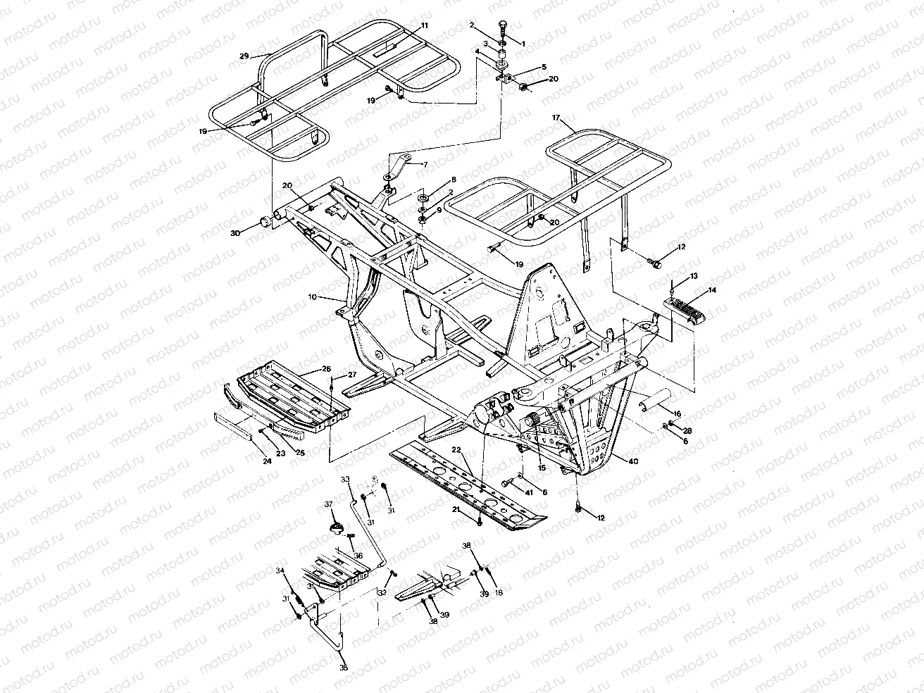 FRAME ASSEMBLY W/RACKS 250 4X4 - Update (4919791979003A) | FRAME ASSEMBLY W/RACKS 250 4X4 - Update (4919791979003A)
