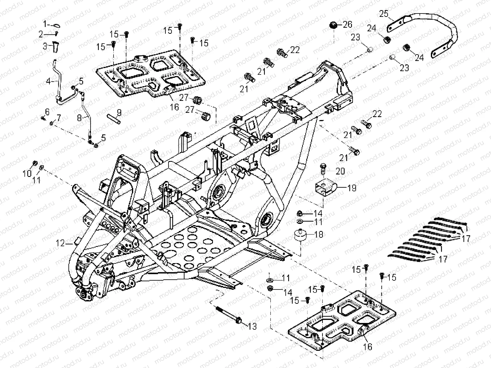 FRAME BODY - A07SB20AA (49ATVFRAME07SAW) | FRAME BODY - A07SB20AA (49ATVFRAME07SAW)