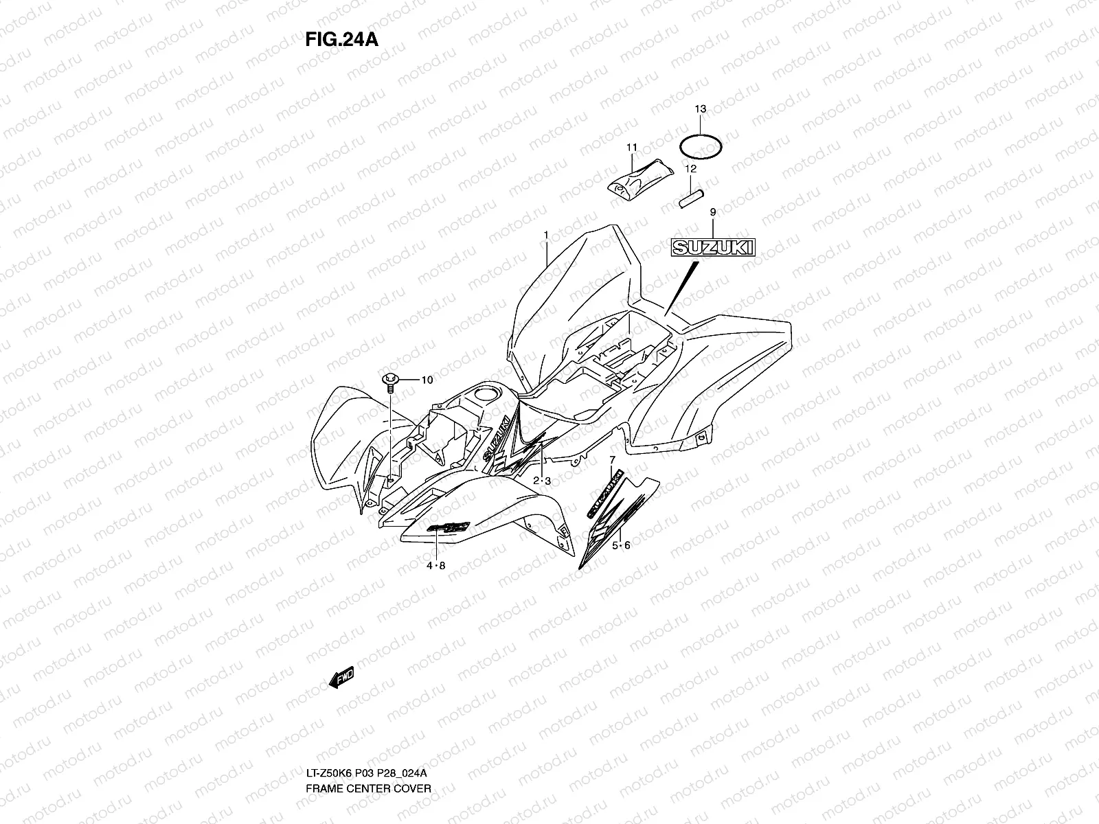 FRAME CENTER COVER (MODEL K8/K9)