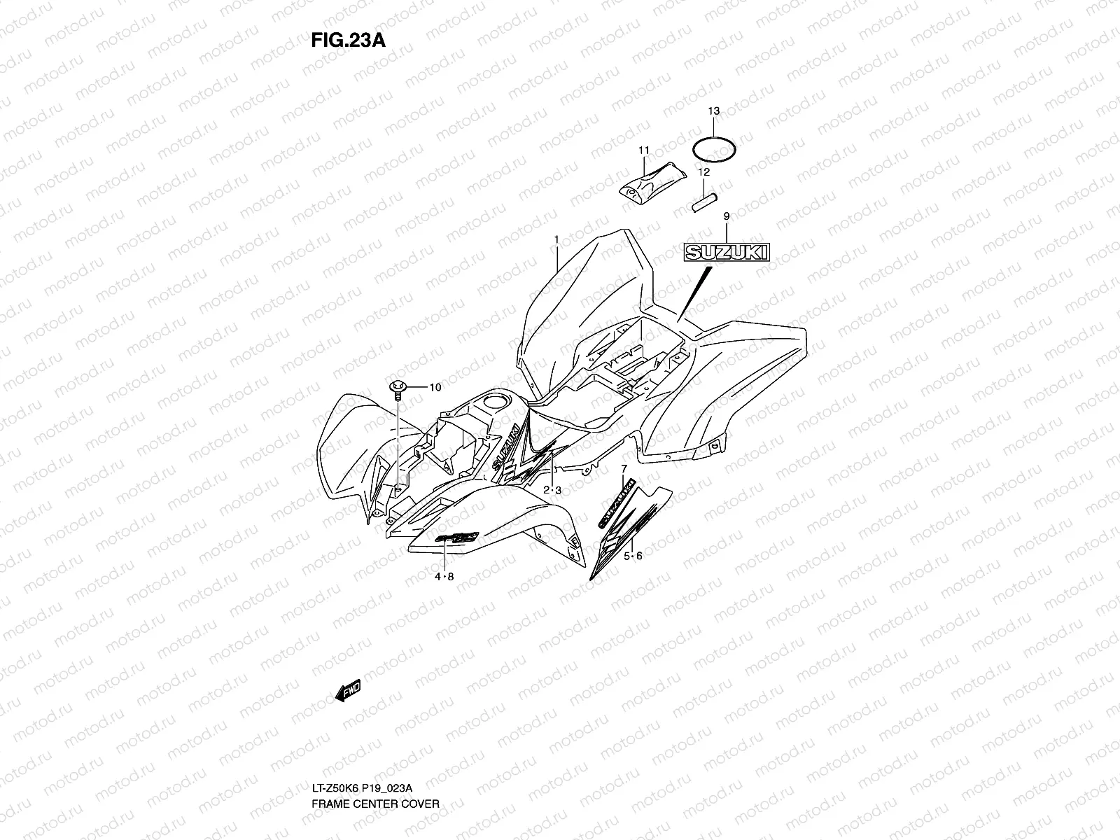 FRAME CENTER COVER (MODEL K8/K9)