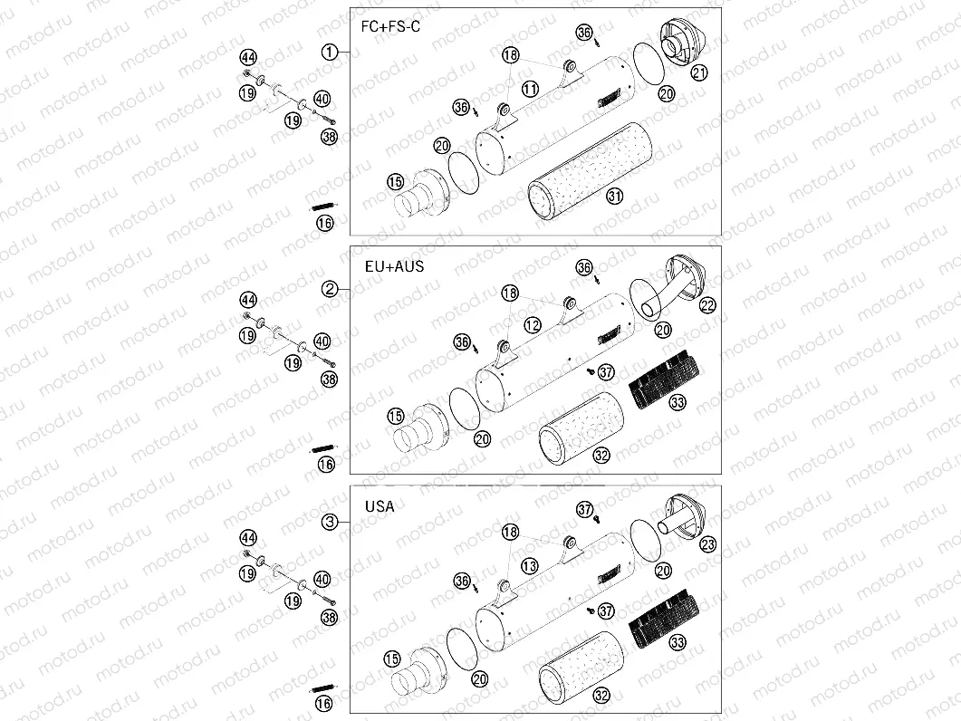 FRAME - EXHAUST SYSTEM