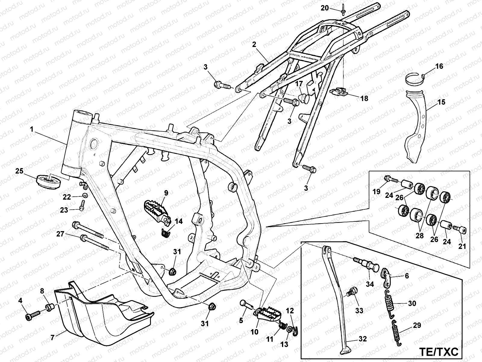 FRAME - FOOTRESTS