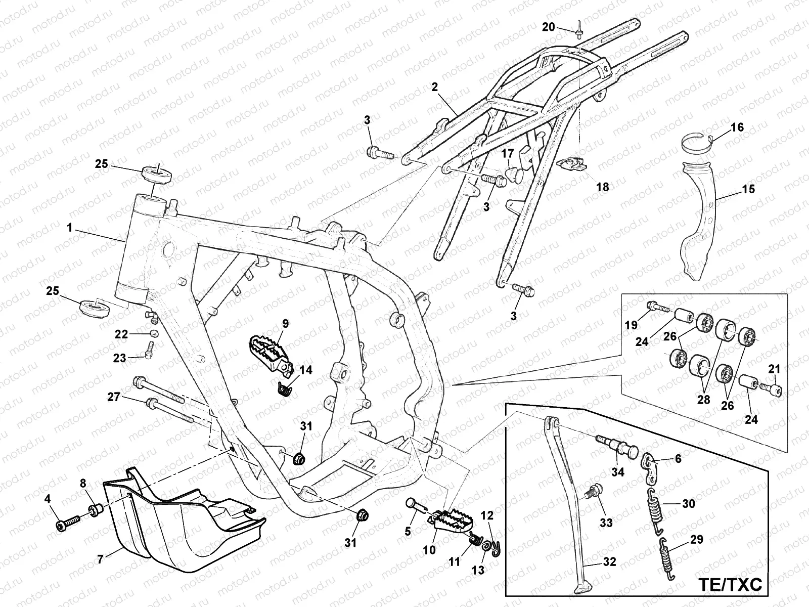 FRAME - FOOTRESTS
