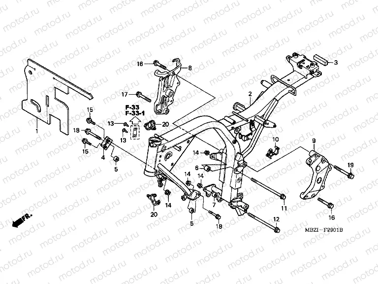 FRAME FRAME F-29-1 (CB600F3 / 4/5/6)