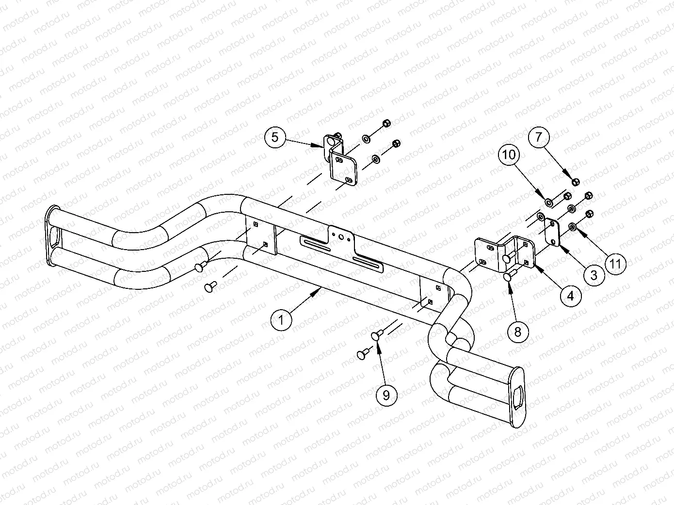 FRAME | FRAME, OPTIONS, BUMPER, REAR, RUGGED - e2/e4/e6 (49GEMOPTIONS11BUMPERRRRGD)