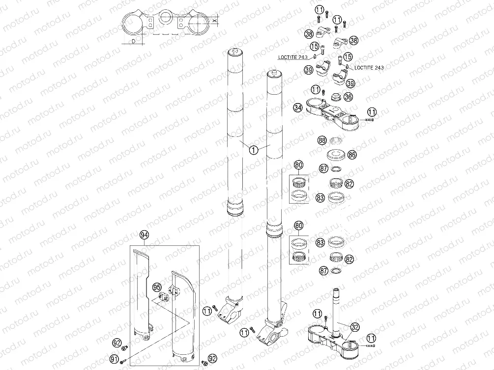 FRAME - FRONT FORK, TRIPLE CLAMP