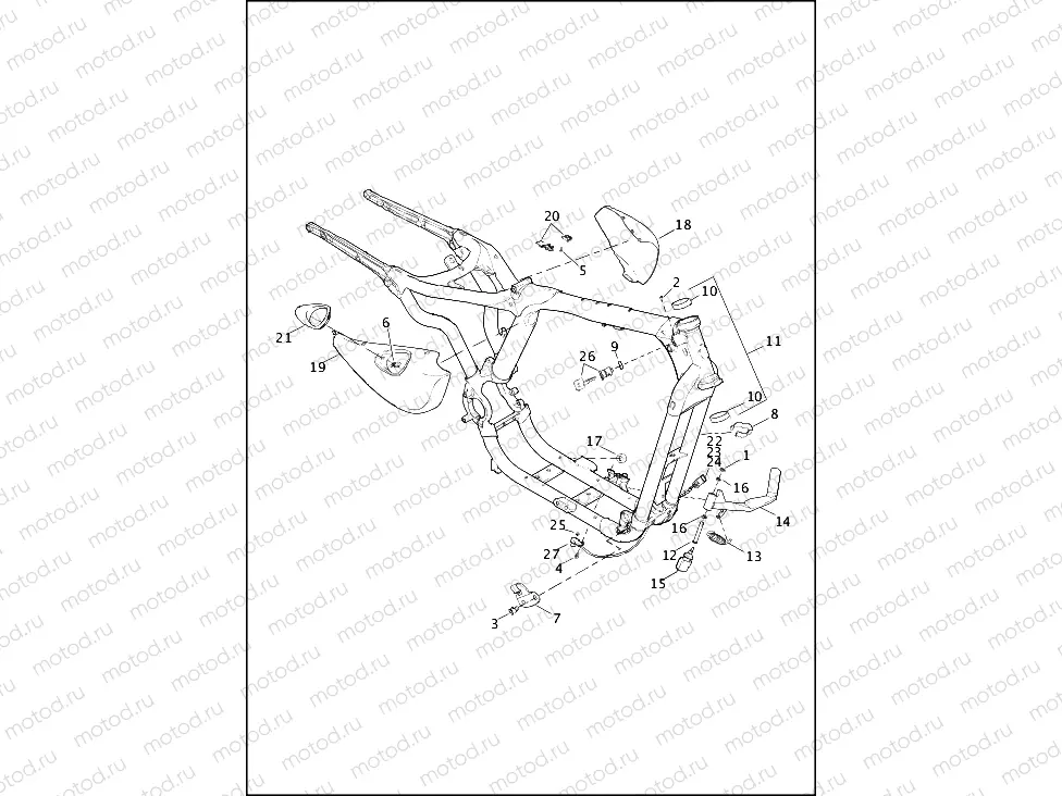 FRAME & JIFFY STAND - 883L/N/R, 1200C/CA/CB/CP/V/X (2 OF 2)