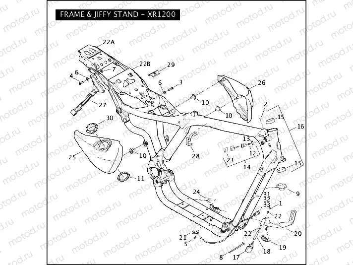 FRAME & JIFFY STAND - XR1200