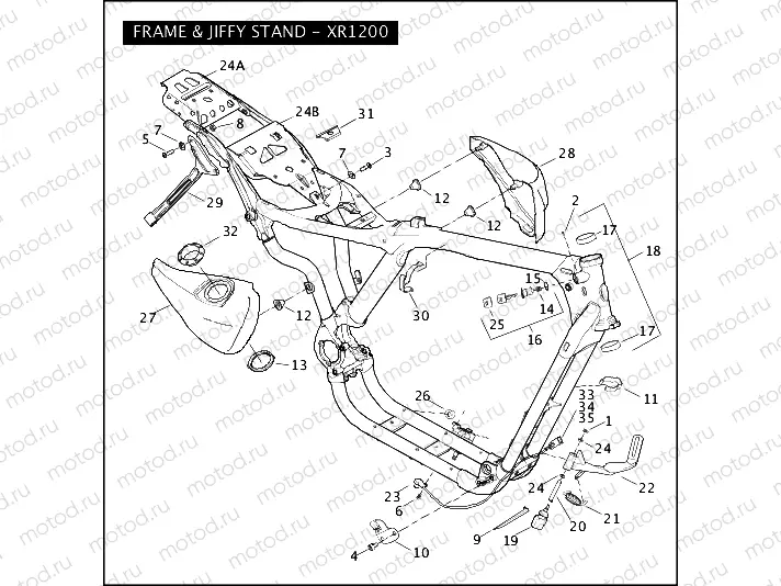 FRAME & JIFFY STAND - XR1200