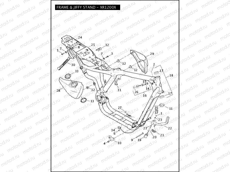 FRAME & JIFFY STAND - XR1200X