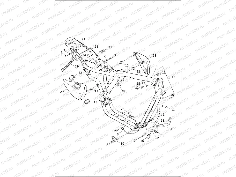 FRAME & JIFFY STAND - XR1200X