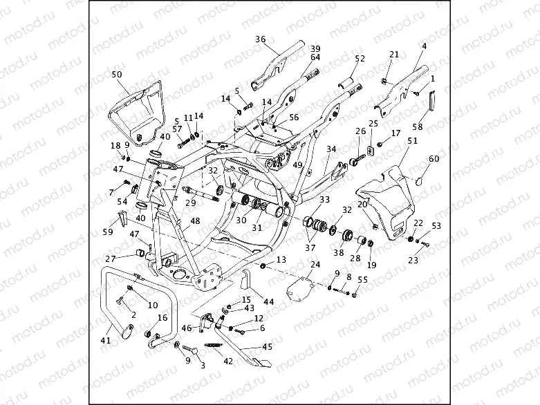 FRAME, REAR FORK & JIFFY STAND (1 OF 3)