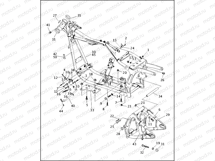 FRAME, REAR FORK & JIFFY STAND (2 OF 2)