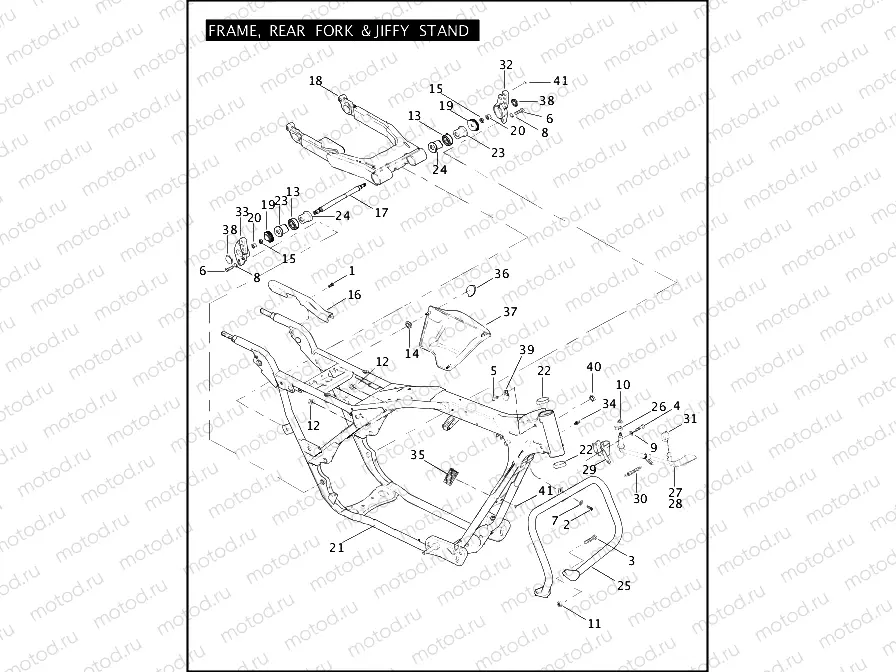 FRAME, REAR FORK & JIFFY STAND (2 OF 2)