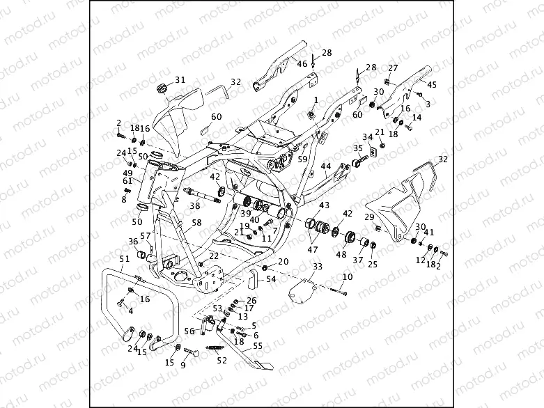 FRAME, REAR FORK & JIFFY STAND (2 OF 3)