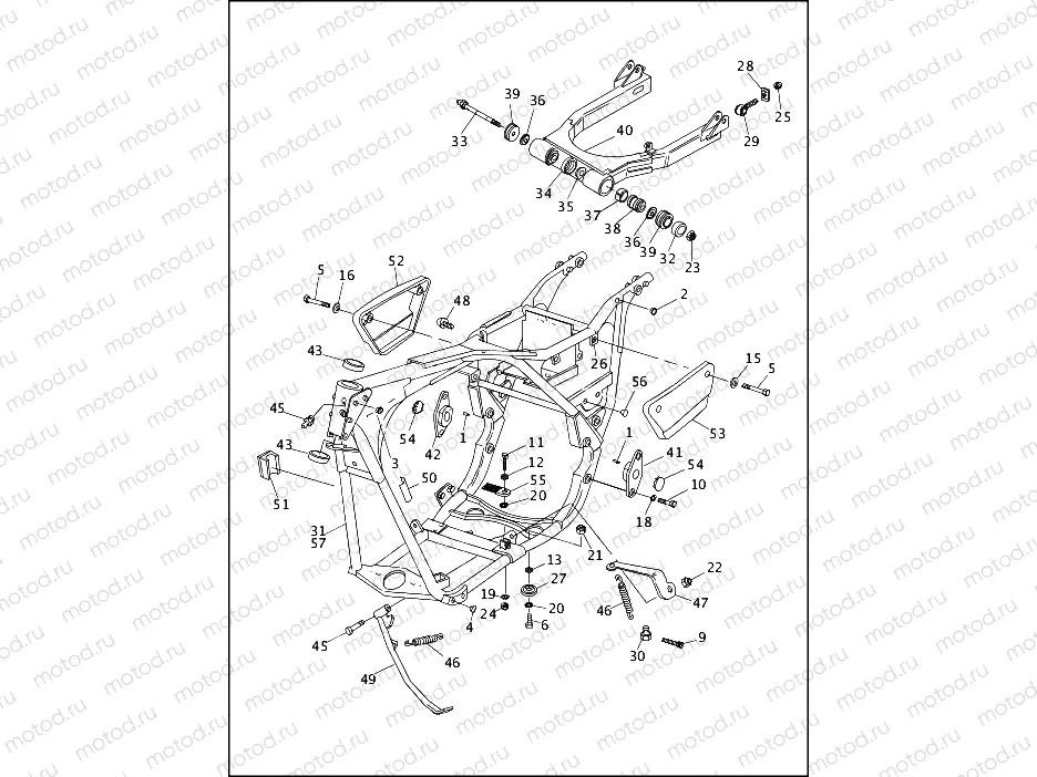 FRAME, REAR FORK & JIFFY STAND (3 OF 3)
