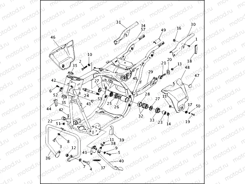 FRAME, REAR FORK & JIFFY STAND (3 OF 3)