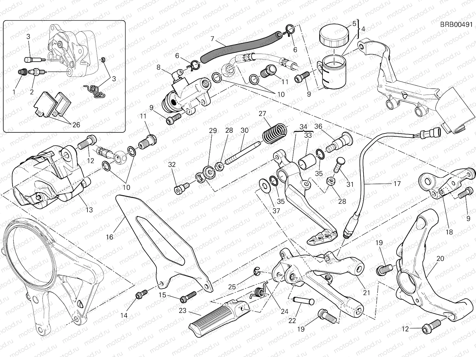 FRENO POSTERIORE [MOD:1299;XST:AUS,EUR,FRA,JAP,TWN]