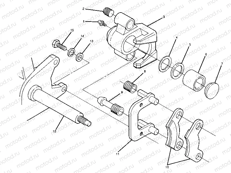 Front Brake Assembly 1988 2X4 Update - 4/14/88 (4914771477030A) | Front Brake Assembly 1988 2X4 Update - 4/14/88 (4914771477030A)