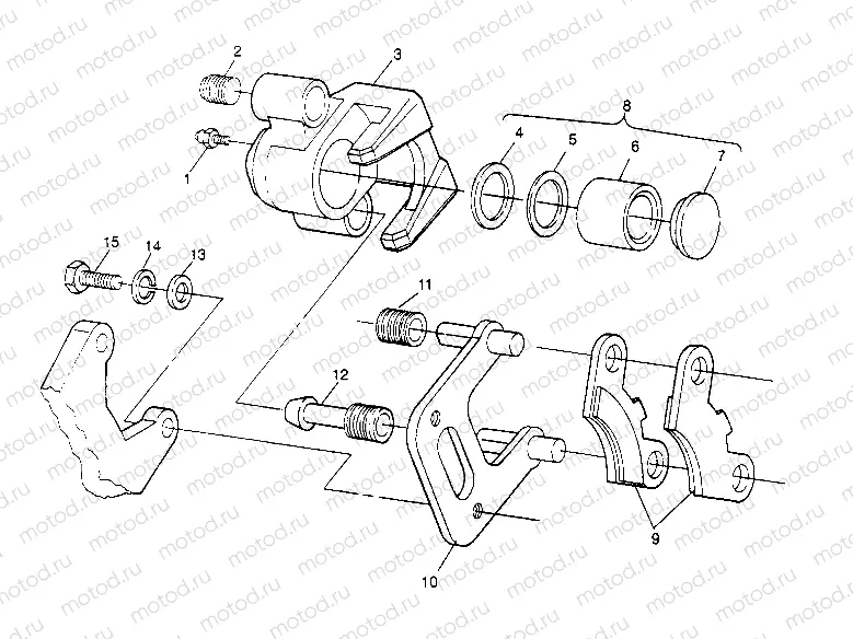 FRONT BRAKE ASSEMBLY 2x4 400L W957540 (4930093009B003) | FRONT BRAKE ASSEMBLY 2x4 400L W957540 (4930093009B003)