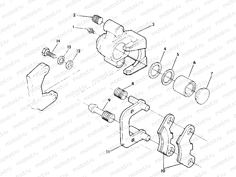 FRONT BRAKE ASSEMBLY 350 2X4 - Update (4919821982018A) | FRONT BRAKE ASSEMBLY 350 2X4 - Update (4919821982018A)