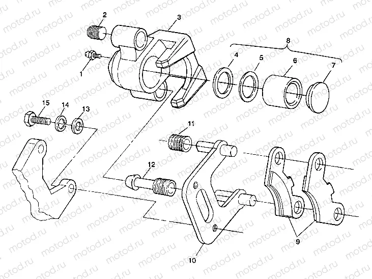 FRONT BRAKE ASSEMBLY 4X4 250 W938127 (4924042404015A) | FRONT BRAKE ASSEMBLY 4X4 250 W938127 (4924042404015A)