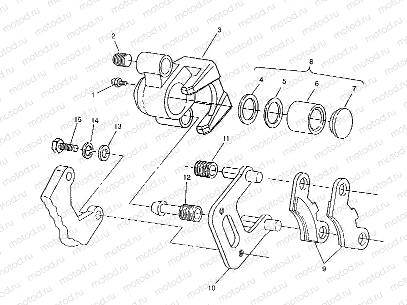 FRONT BRAKE ASSEMBLY 6x6 400L | FRONT BRAKE ASSEMBLY 6x6 400L, SWEDISH S948740 and  NORWEGIAN N948740 (4926812681018A)