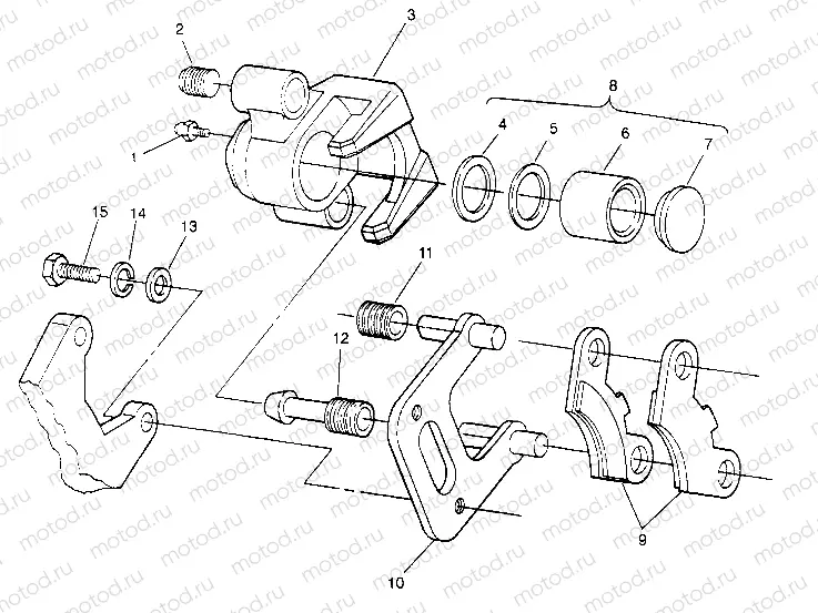 FRONT BRAKE ASSEMBLY 6x6 400L - U.S. W958740 | FRONT BRAKE ASSEMBLY 6x6 400L - U.S. W958740, SWEDISH S958740 and NORWEGIAN (4930273027B010)