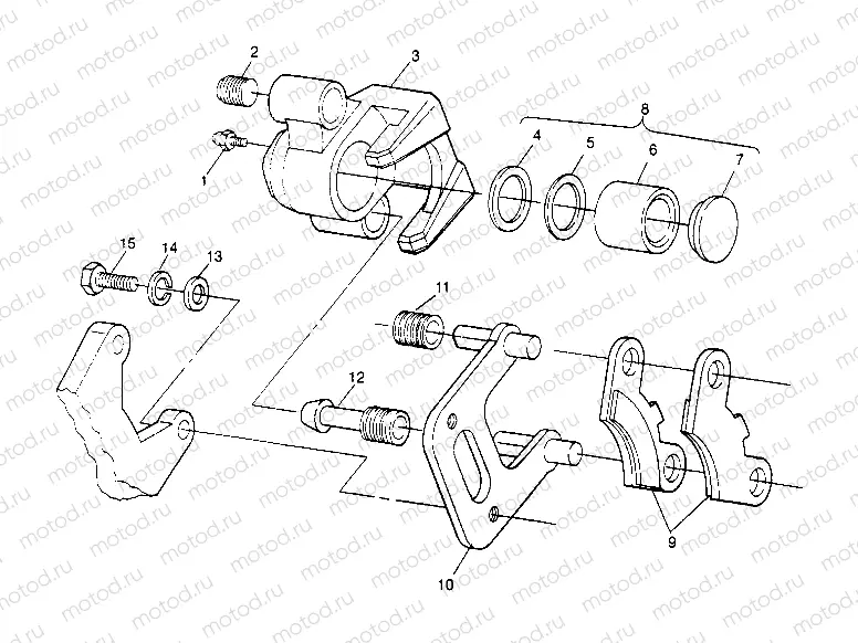 FRONT BRAKE ASSEMBLY Magnum 2x4 W957544 (4926852685B004) | FRONT BRAKE ASSEMBLY Magnum 2x4 W957544 (4926852685B004)