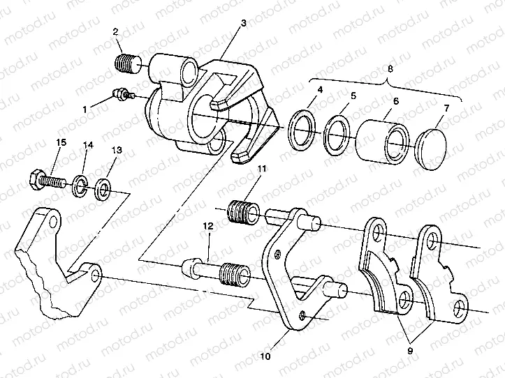 FRONT BRAKE ASSEMBLY Trail Boss W938527 (4924072407012A) | FRONT BRAKE ASSEMBLY Trail Boss W938527 (4924072407012A)