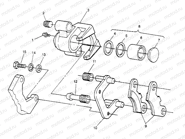 FRONT BRAKE ASSEMBLY Trail Boss W948527 (4926822682B002) | FRONT BRAKE ASSEMBLY Trail Boss W948527 (4926822682B002)