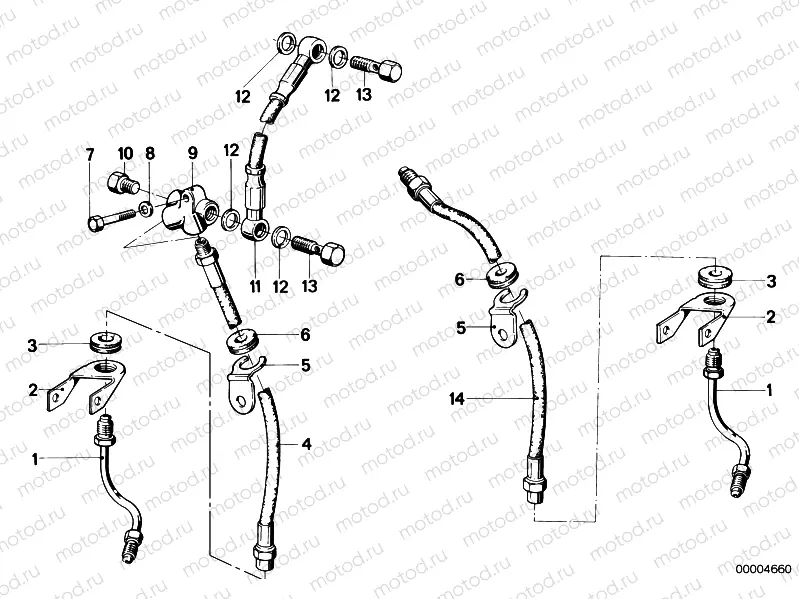 Front brake-brake pipe