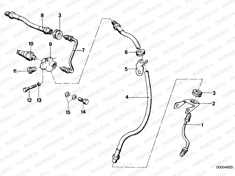 Front brake-brake pipe