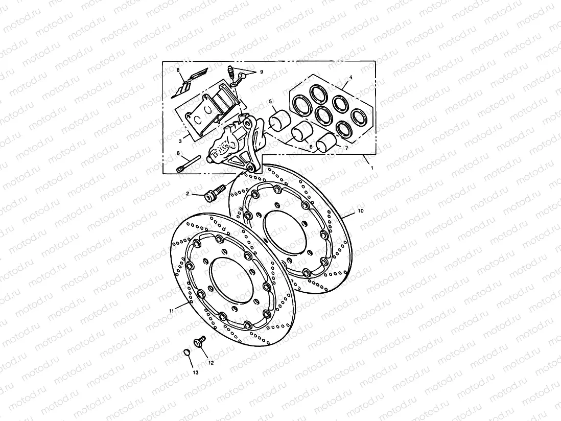 Front Brake Caliper and Disc Super lll and Special Edition