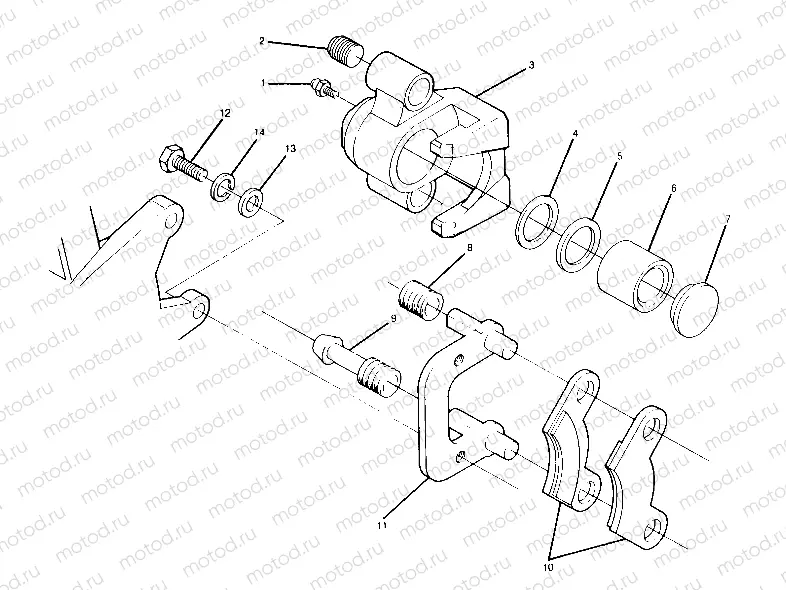 Front Brake Caliper Assembly 1988 4 x 4 Update - 4/14/88 (4914761476036A) | Front Brake Caliper Assembly 1988 4 x 4 Update - 4/14/88 (4914761476036A)