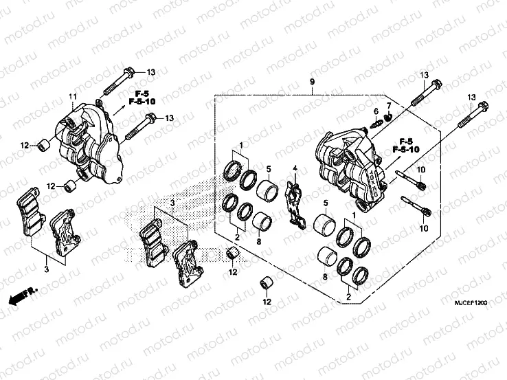 FRONT BRAKE CALIPER (CBR600RRH / RAH)