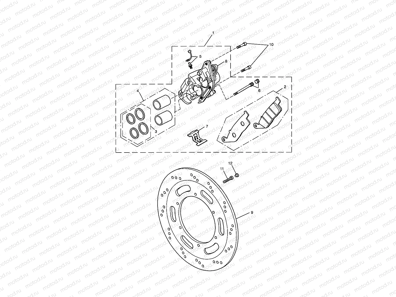 Front Brake Caliper & Disc