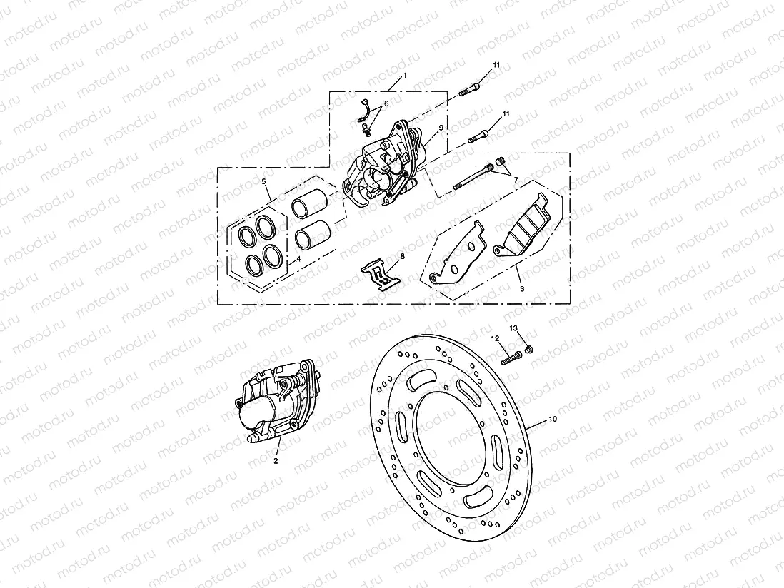 Front Brake Caliper & Disc