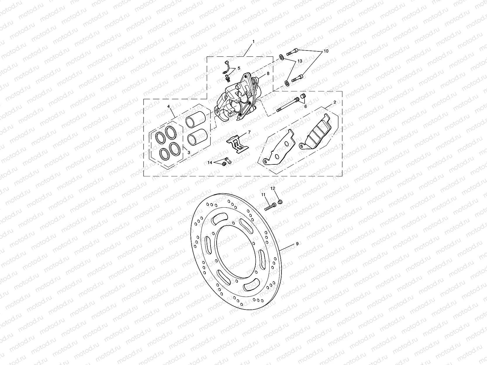 Front Brake Caliper & Disc