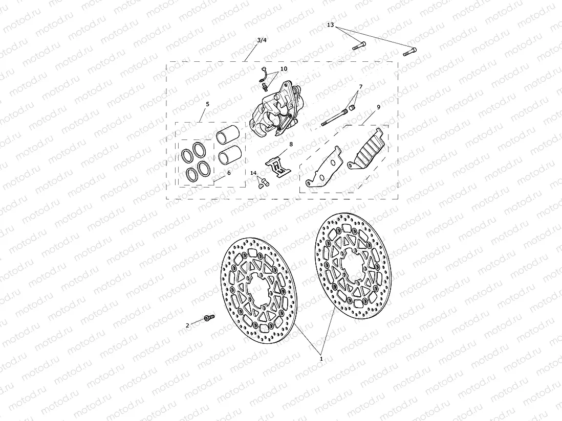 Front Brake Caliper & Disc