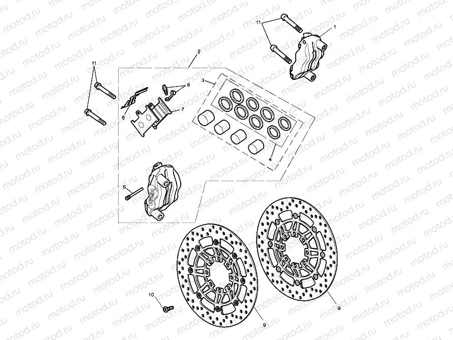 Front Brake Caliper & Disc