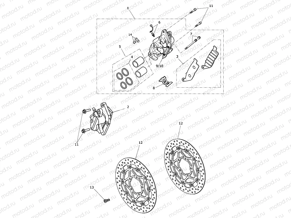 Front Brake Caliper & Disc