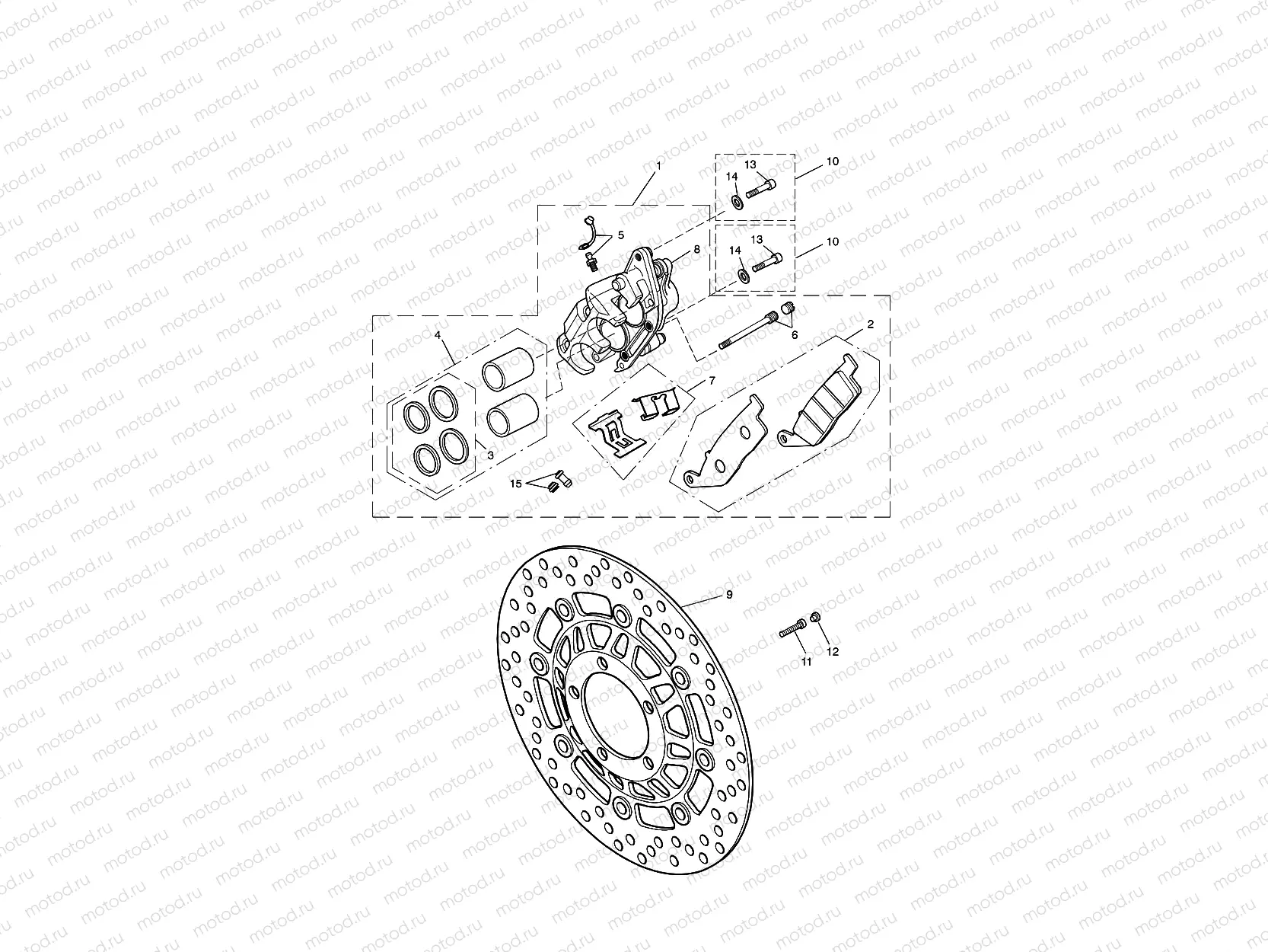 Front Brake Caliper & Disc