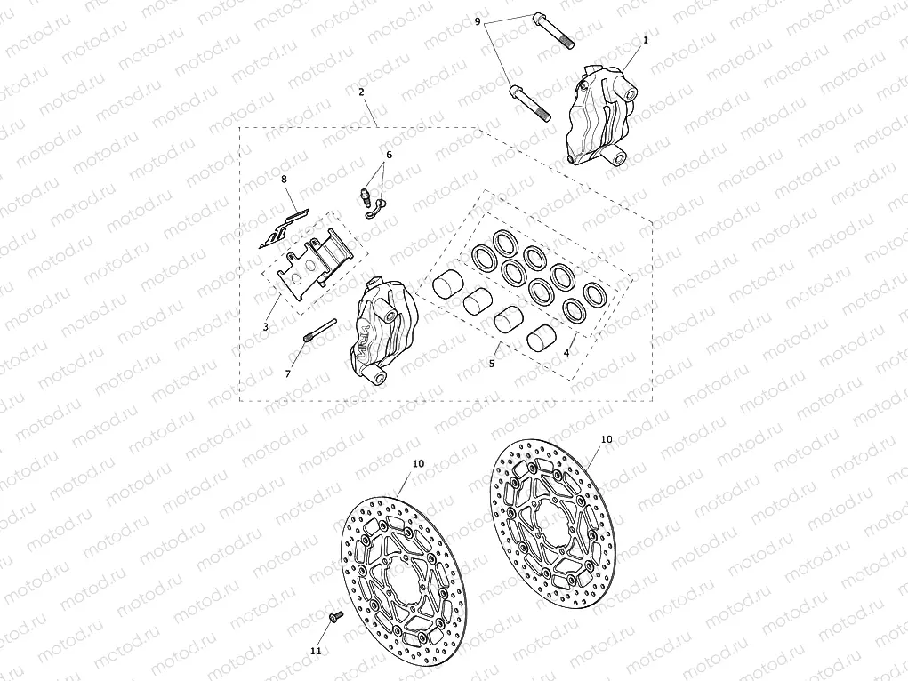 Front Brake Caliper & Disc