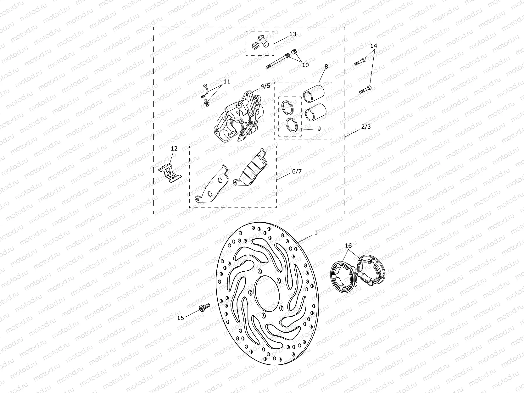 Front Brake Caliper & Disc