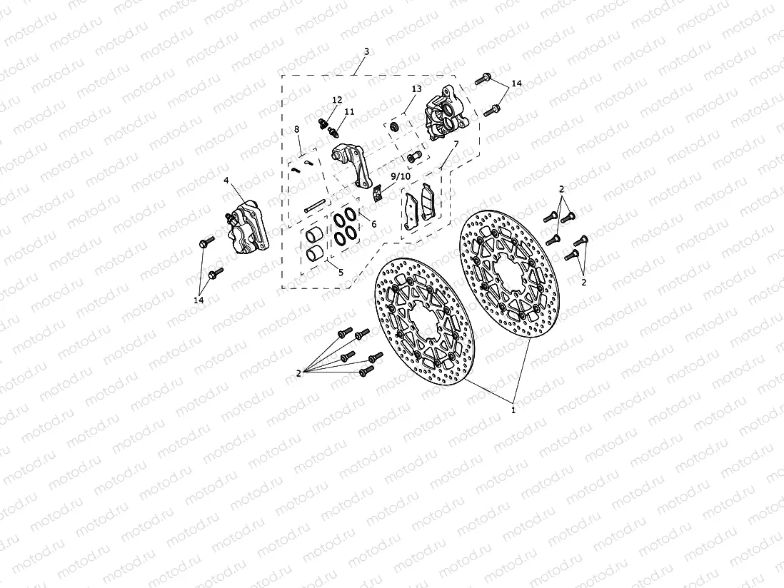 Front Brake Caliper & Disc