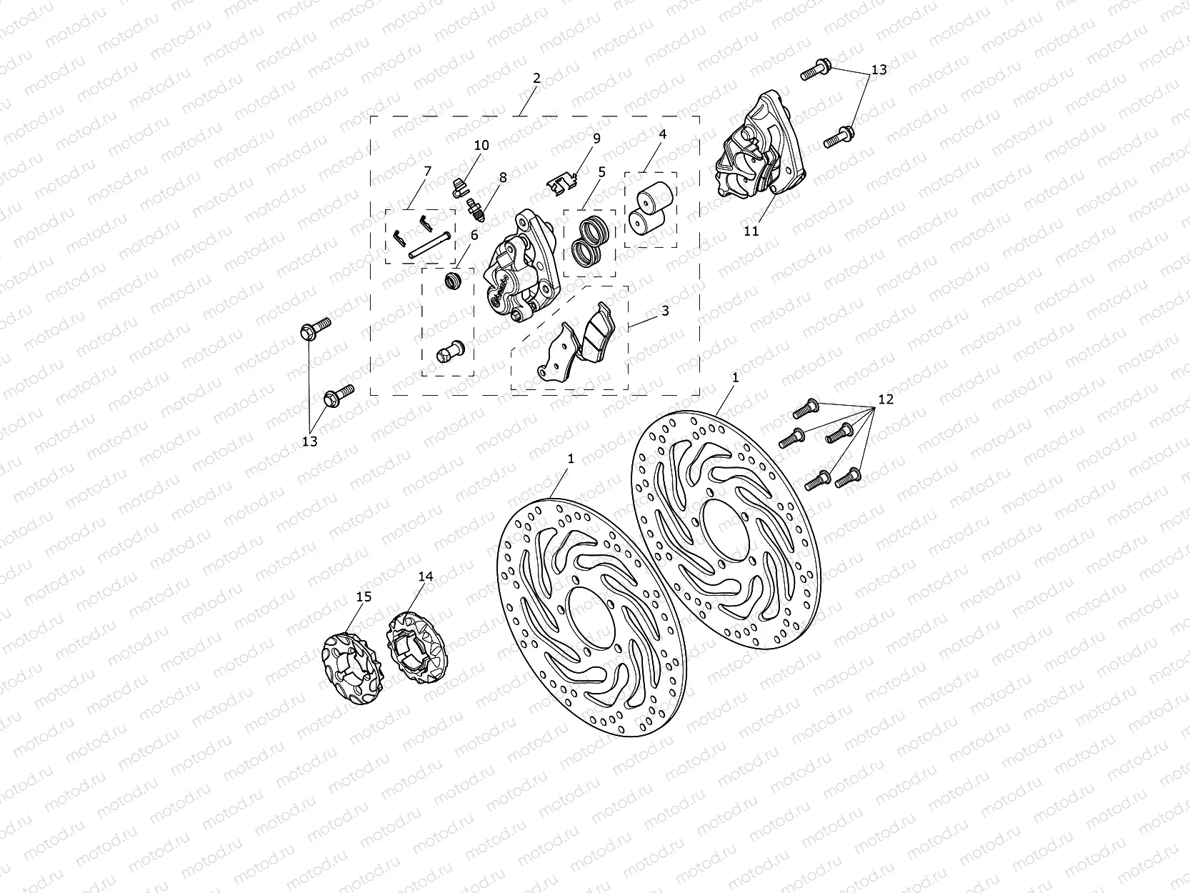 Front Brake Caliper & Disc